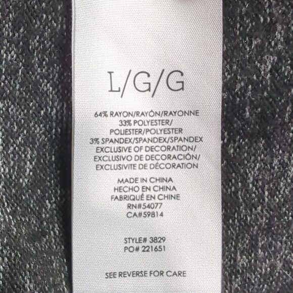 Cabi Dress Womens Large Gray #3829 PJ Dark Gray/Black Knit Long Sleeve Dress - Picture 7 of 10